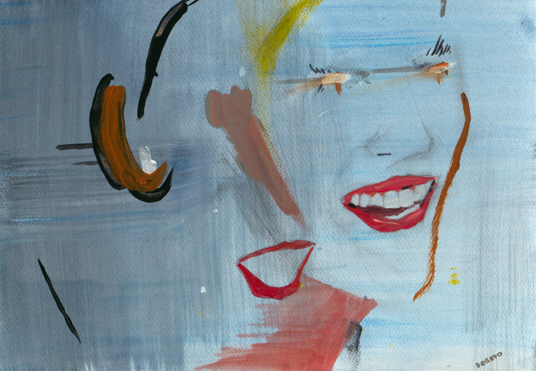 A meticulously crafted acrylic abstract painting on paper titled &