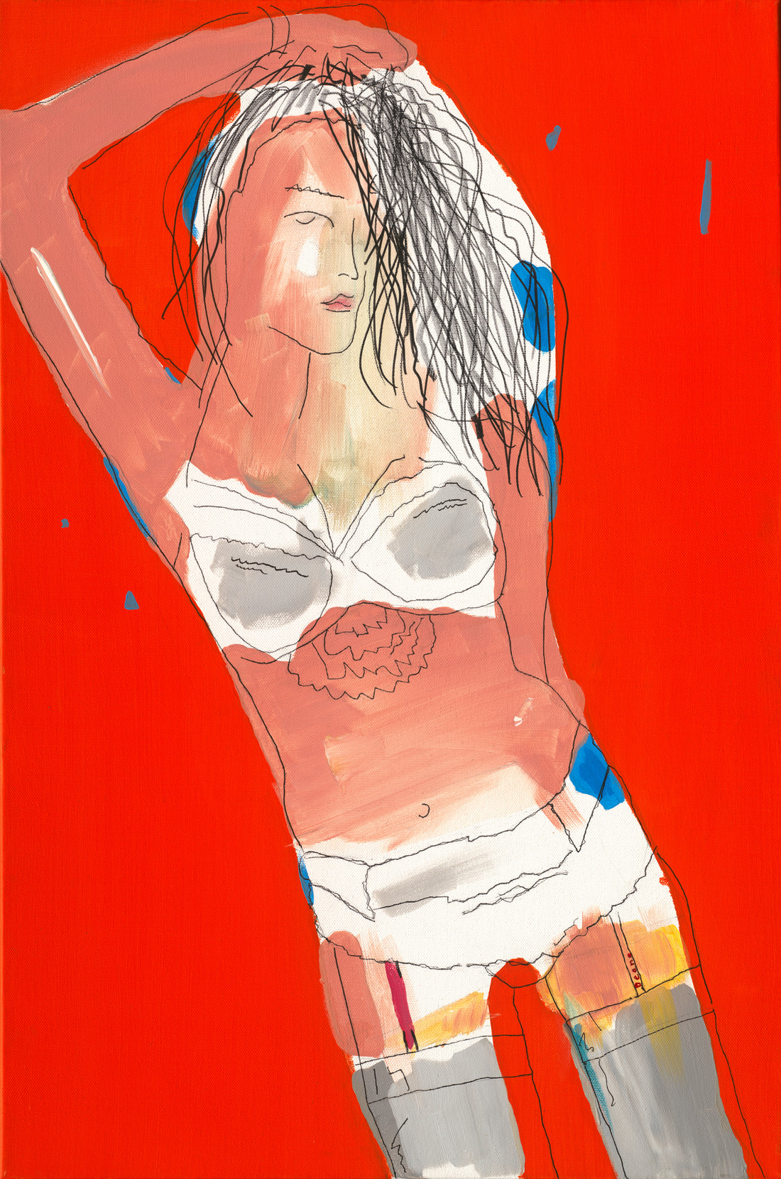 A meticulously crafted abstract painting titled &